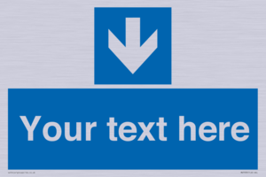 Custom Mandatory directional sign, blue arrow down